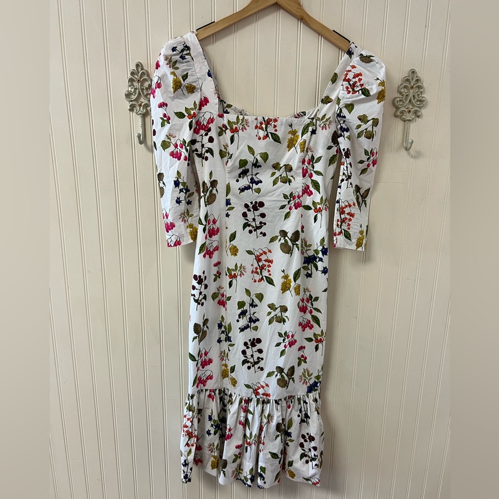 NWOT Cara Cara Busy Ruffle-Bottom Midi Dress Size 4 Botanical Ivory - Picture 8 of 9